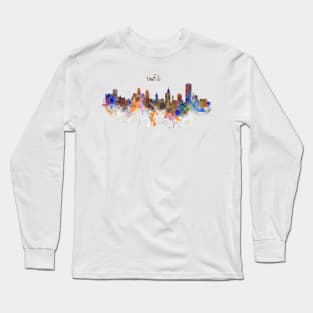 Watercolor Painting - Buffalo City Skyline Long Sleeve T-Shirt